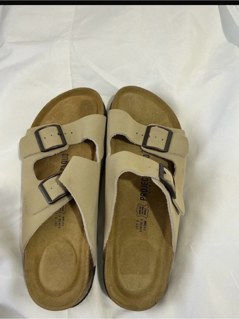 Neutral Beige Double-Buckle Slide Sandals for Women